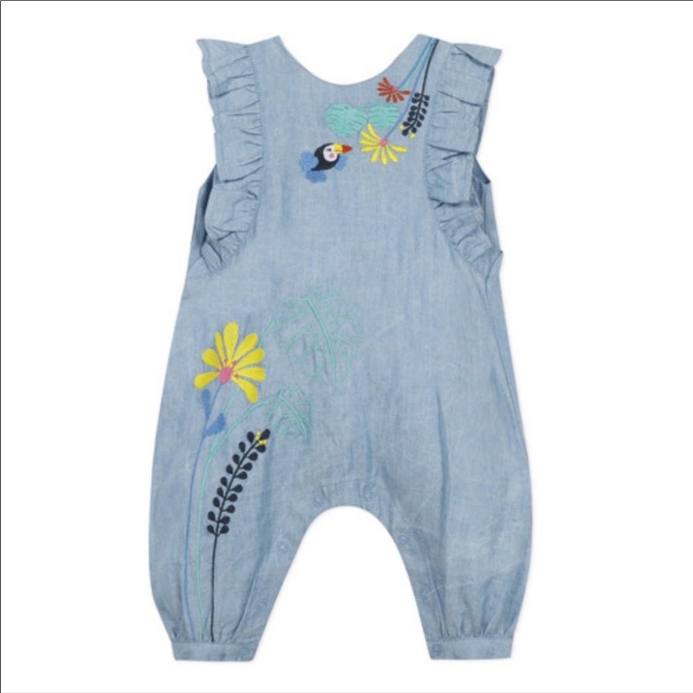 Catimini Baby Girl’s Tencel Embroidered Safari Living Zayn Snap Jumpsuit 9 Month